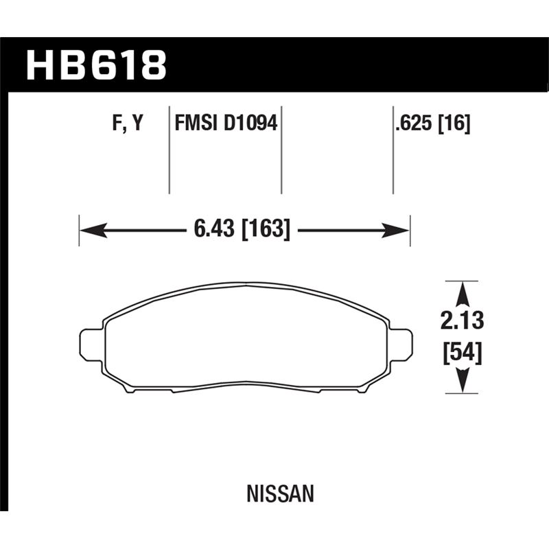 Hawk Performance HPS Brake Pads (HB618F.625)