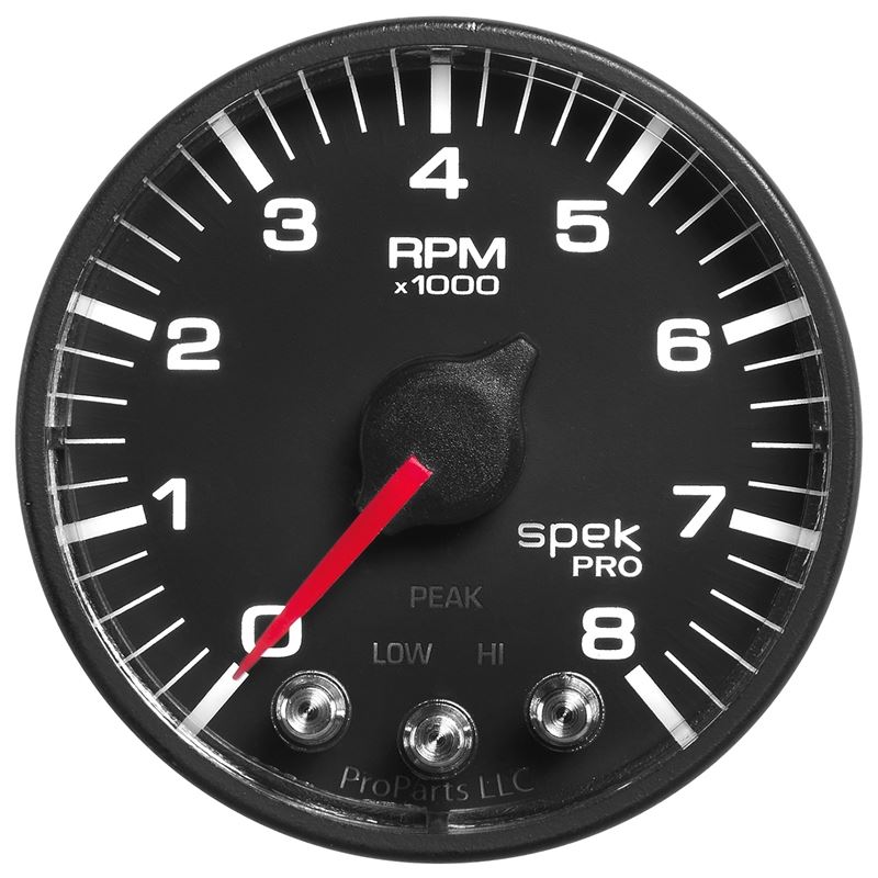 AutoMeter Spek-Pro Black 2 1/16 inch 8K RPM Tach w