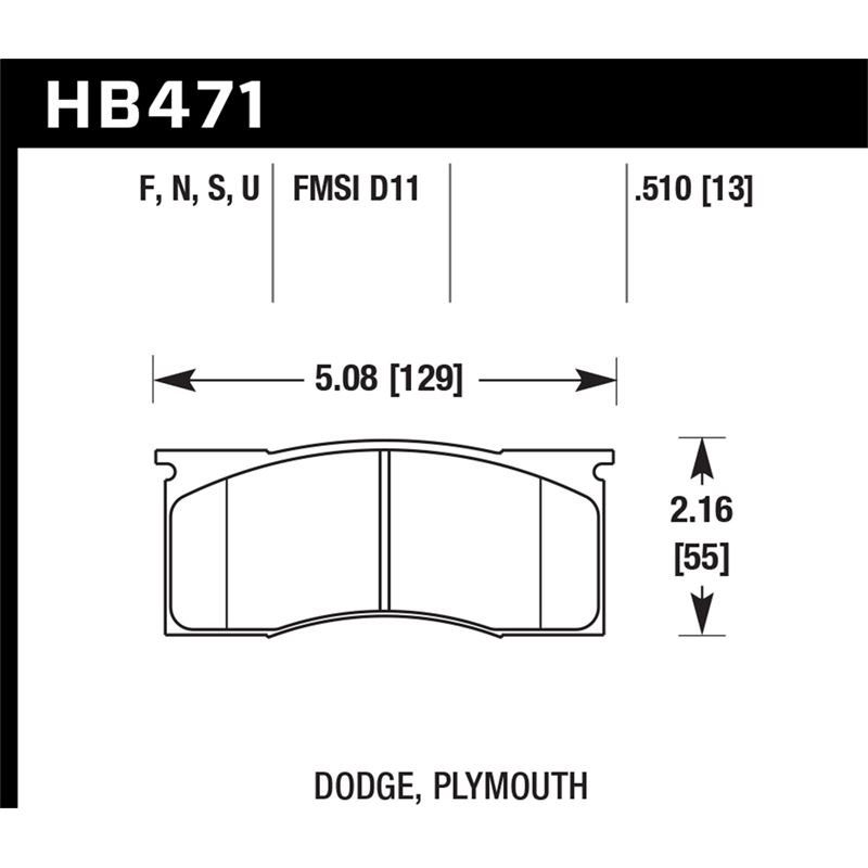 Hawk Performance HPS Brake Pads (HB471F.510)