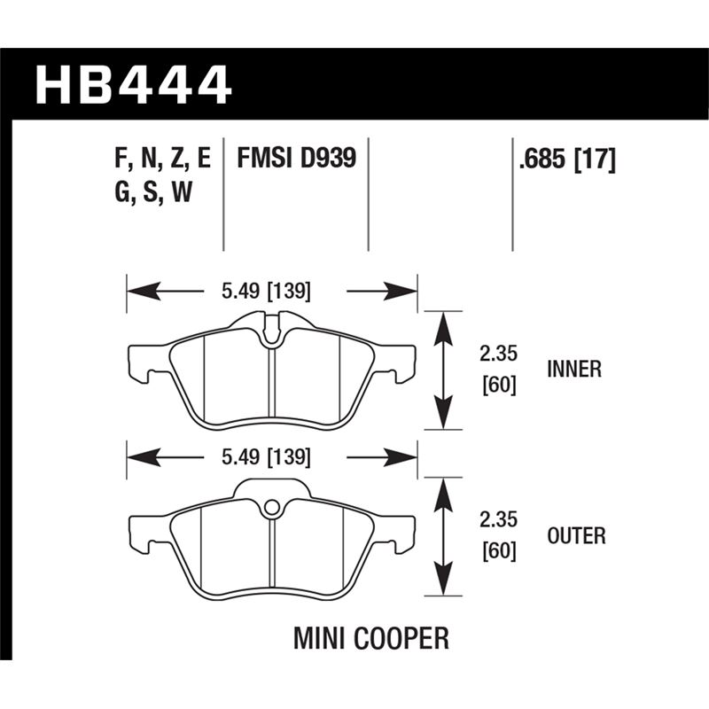 Hawk Performance HPS Brake Pads (HB444F.685)