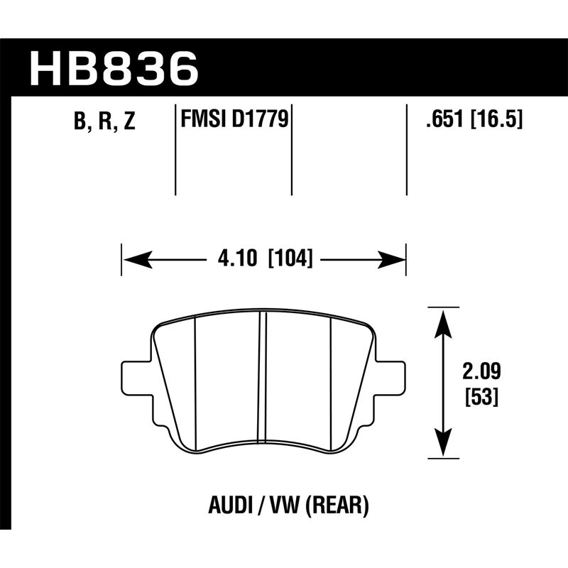 Hawk Performance HPS 5.0 Brake Pads (HB836B.651)