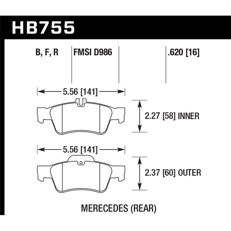 Hawk Performance HPS Brake Pads (HB755F.620)