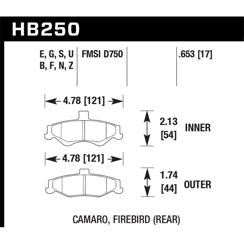 Hawk Performance HPS Brake Pads (HB250F.653)