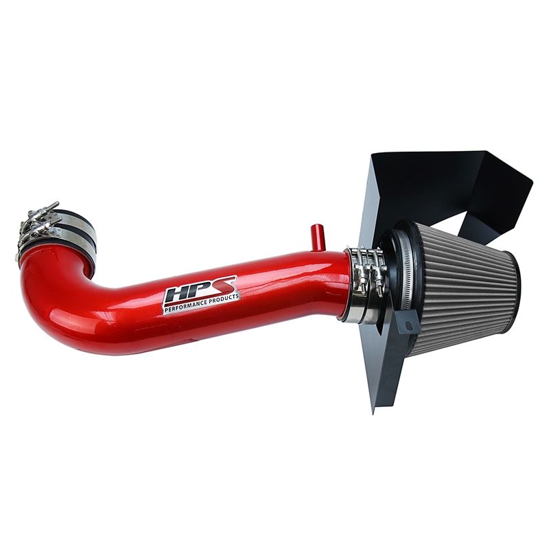 HPS Red Shortram Air Intake Kit with Heat Shield S