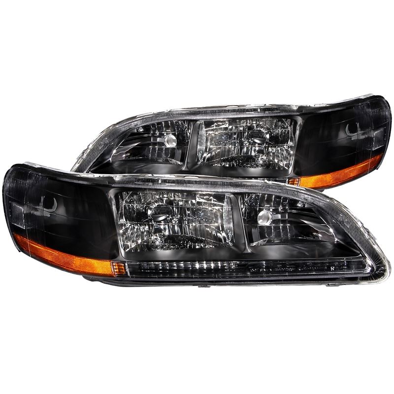 ANZO 1998-2002 Honda Accord Crystal Headlights Bla