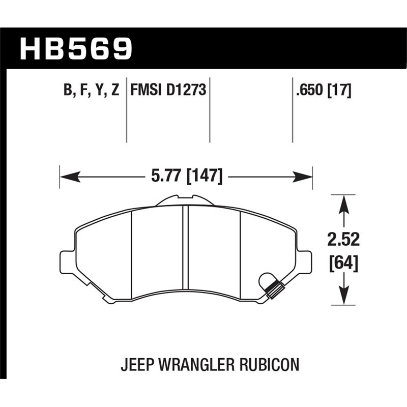Hawk Performance HPS Brake Pads (HB569F.650)