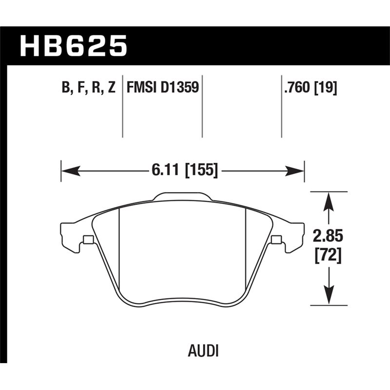 Hawk Performance HPS Brake Pads (HB625F.760)