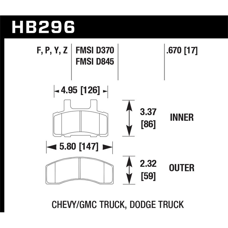 Hawk Performance LTS Brake Pads (HB296Y.670)