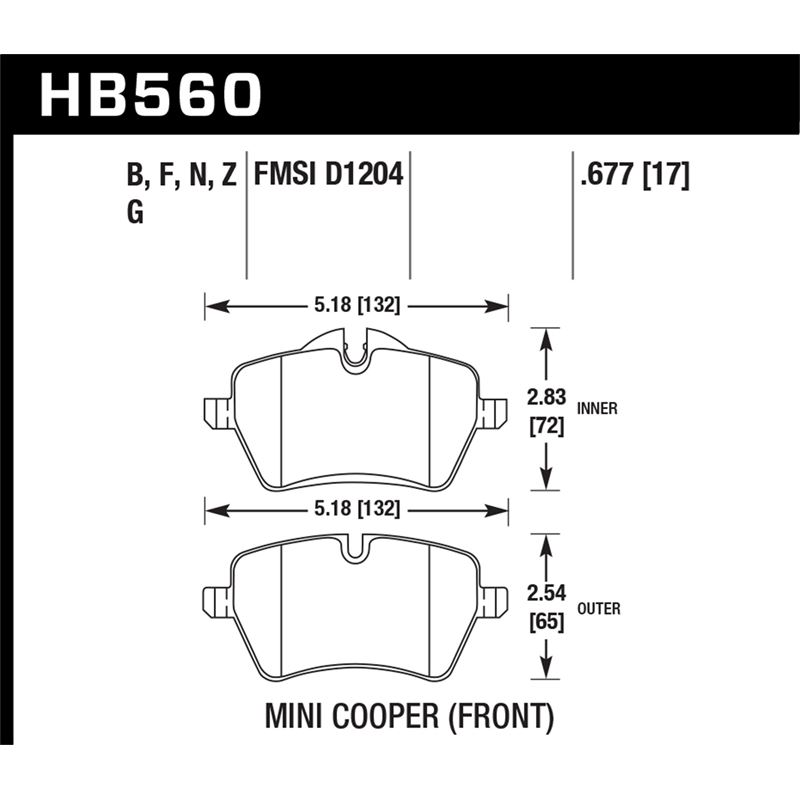 Hawk Performance HP Plus Brake Pads (HB560N.677)
