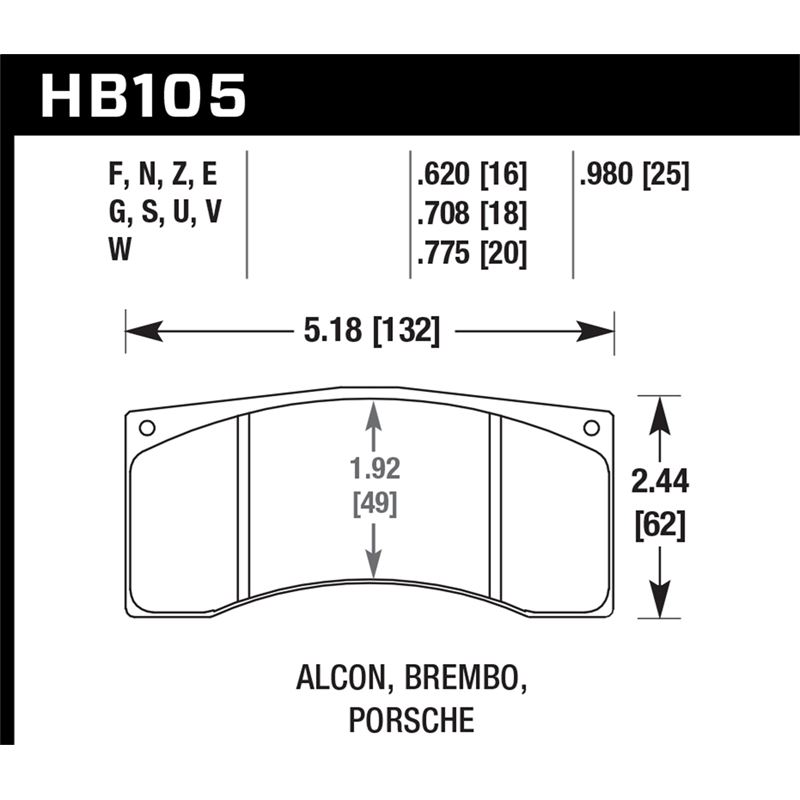 Hawk Performance Motorsports Brake Pads (HB105U.70