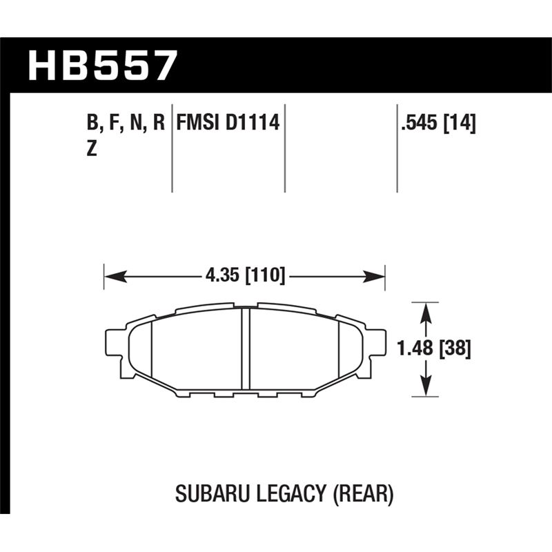 Hawk Performance HPS 5.0 Brake Pads (HB557B.545)