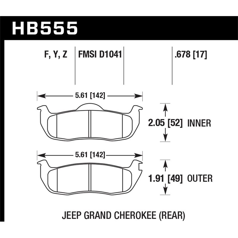 Hawk Performance HPS Brake Pads (HB555F.678)