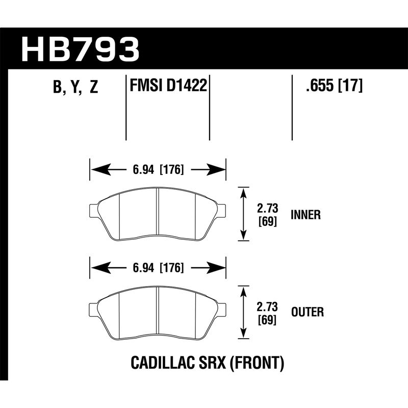 Hawk Performance HPS 5.0 Brake Pads (HB793B.655)