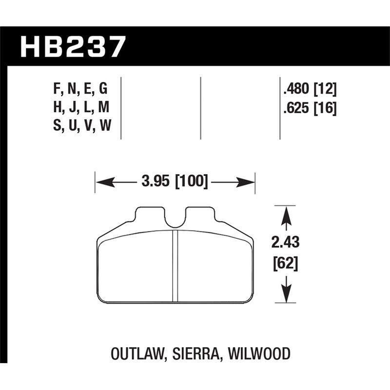 Hawk Performance HPS Disc Brake Pad (HB237F.625)