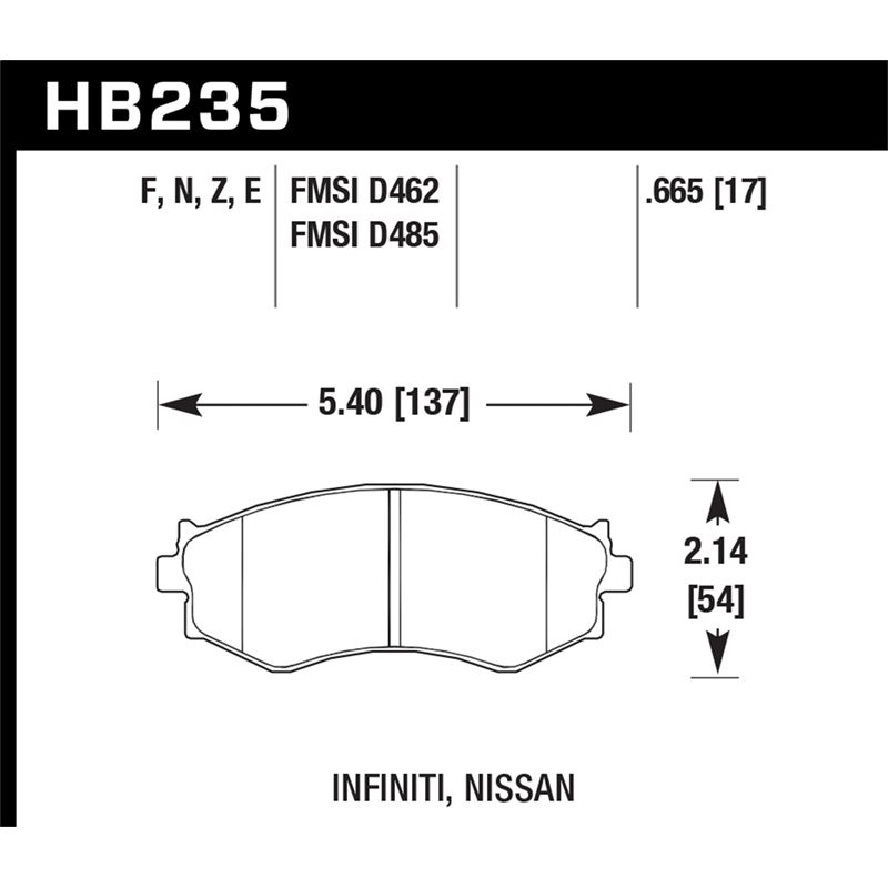 Hawk Performance Performance Ceramic Brake Pads (H