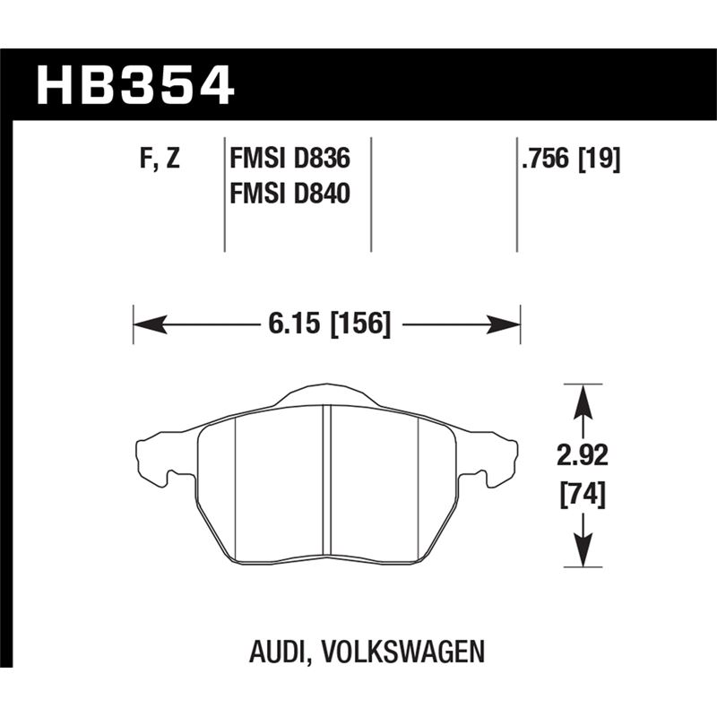 Hawk Performance HPS Brake Pads (HB354F.756A)