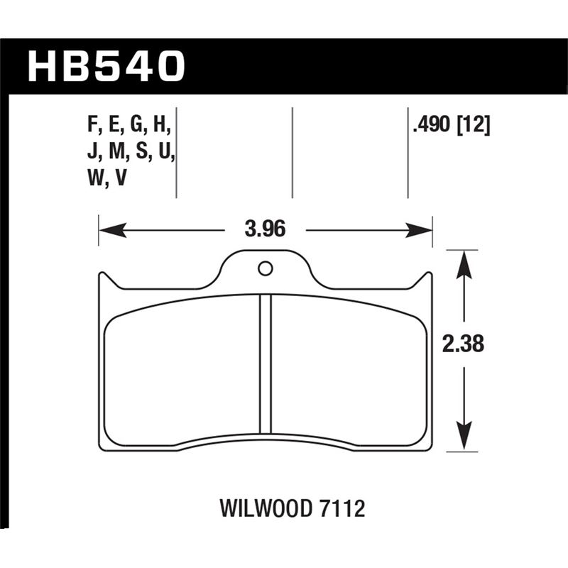 Hawk Performance DTC-30 Disc Brake Pad (HB540W.490