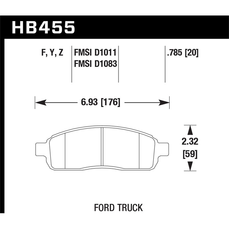 Hawk Performance HPS Brake Pads (HB455F.785)