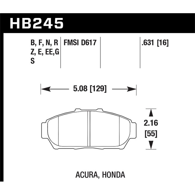Hawk Performance DTC-60 Brake Pads (HB245G.631)