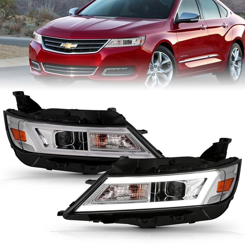 Anzo Square Projector LED Bar Headlights w/ Chrome