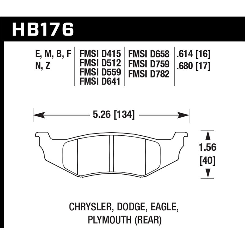 Hawk Performance HP Plus Brake Pads (HB176N.614)