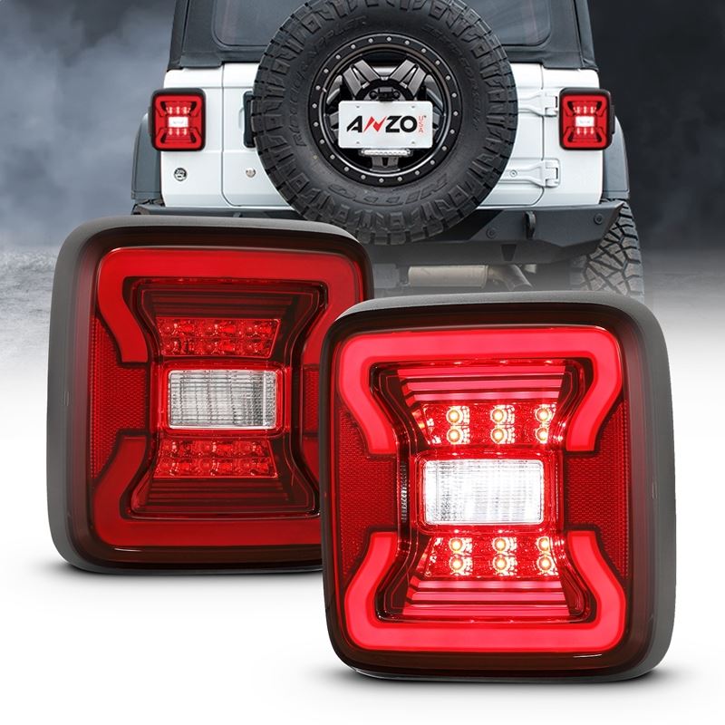 Anzo Tail Light Assembly; LED; Red/Clear Lens; Pai