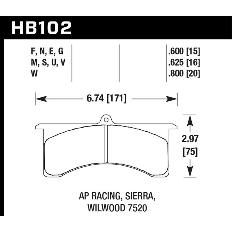 Hawk Performance HPS Disc Brake Pad (HB102F.800)