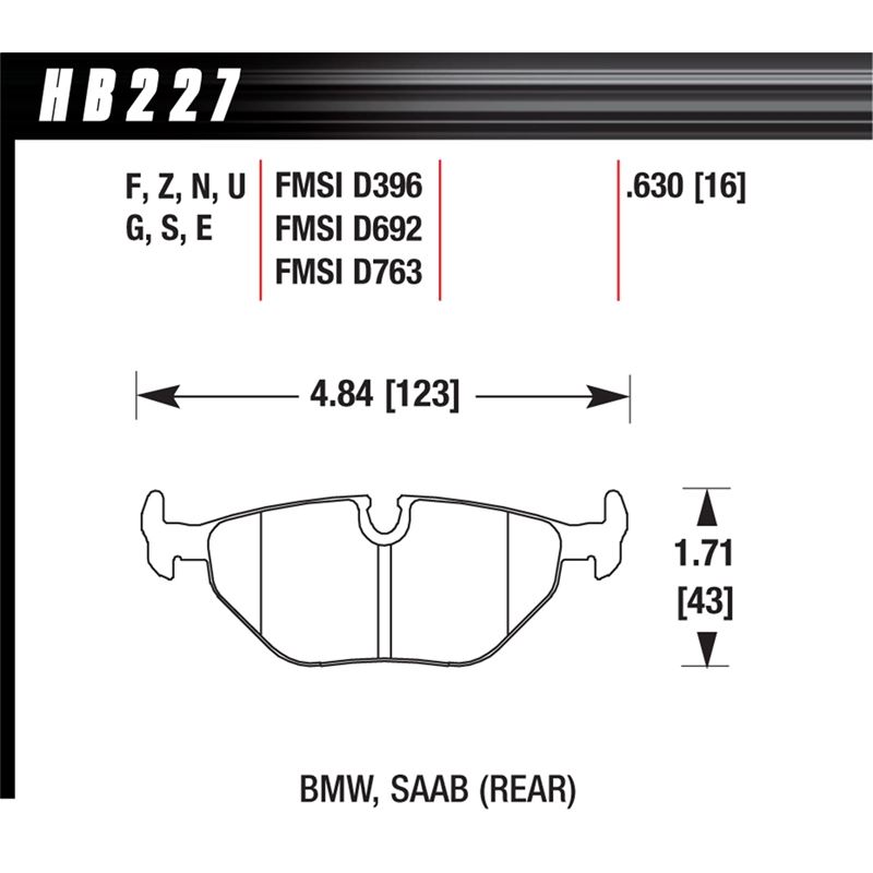 Hawk Performance HP Plus Brake Pads (HB227N.630)
