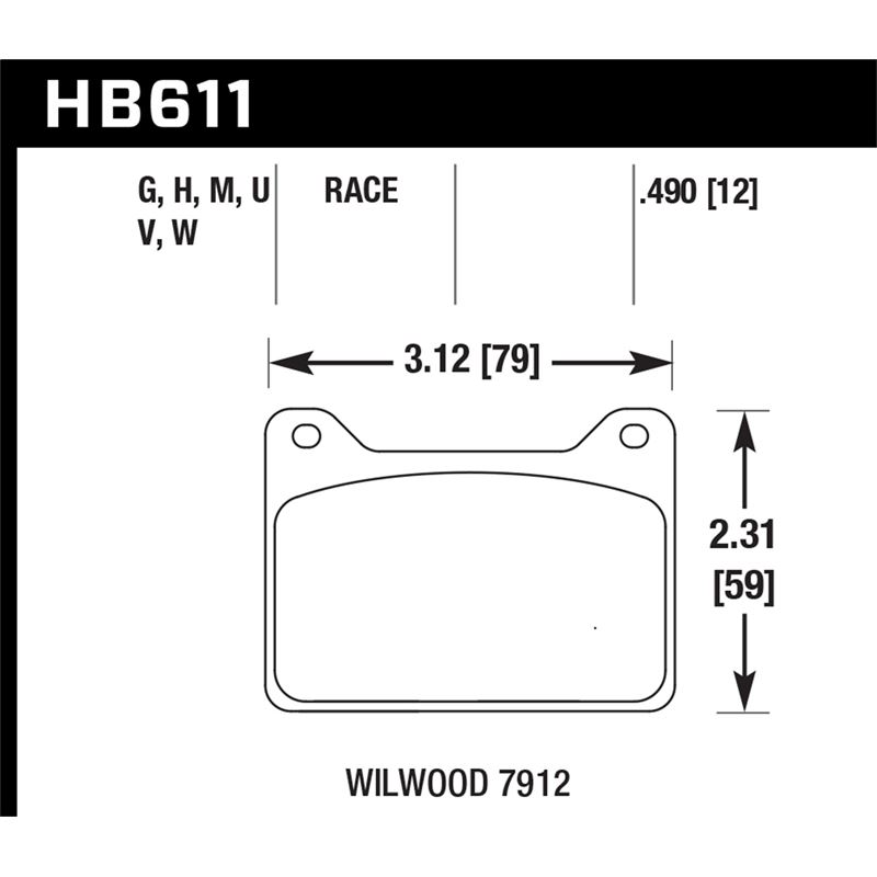 Hawk Performance Motorsports Brake Pads (HB611V.49