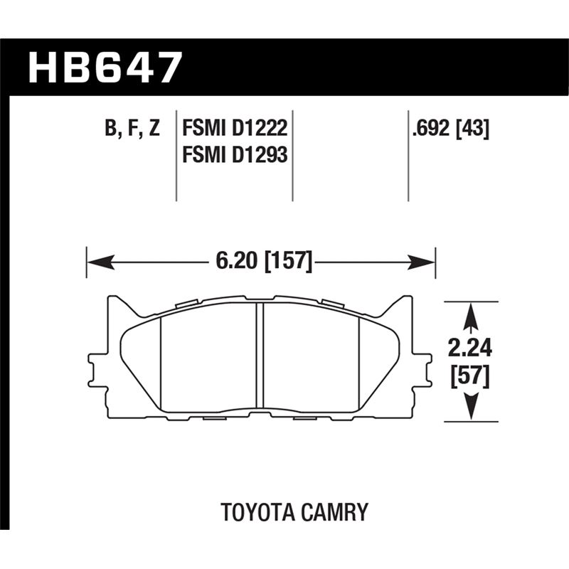 Hawk Performance HPS Brake Pads (HB647F.692)