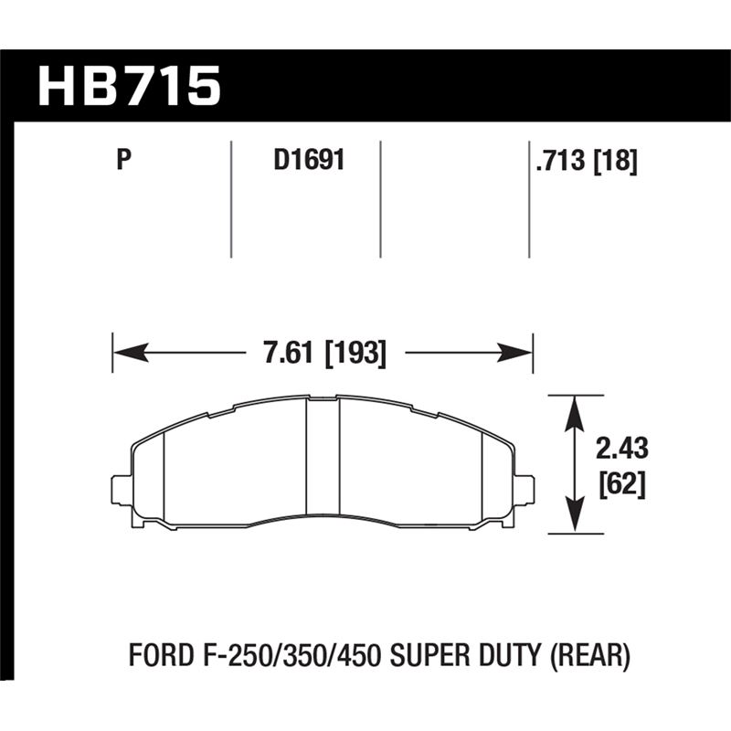 Hawk Performance Super Duty Brake Pads (HB715P.713
