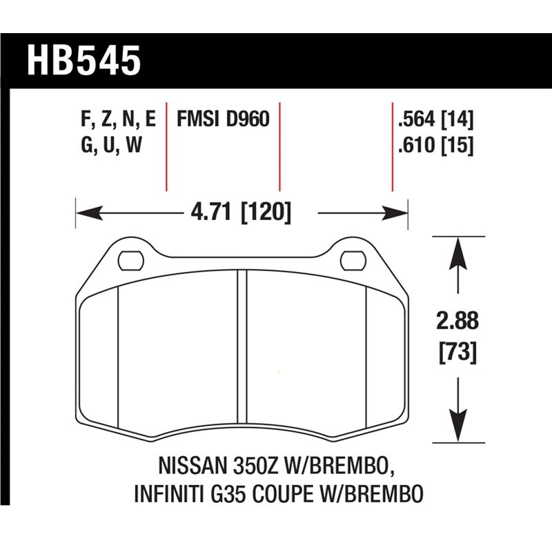 Hawk Performance Blue 9012 Brake Pads (HB545E.564)