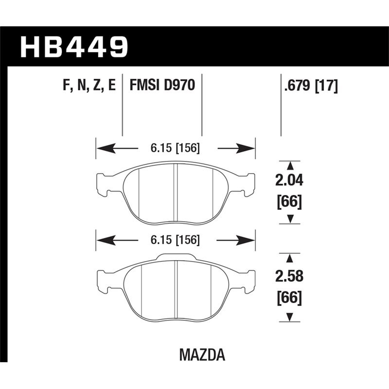 Hawk Performance HPS Brake Pads (HB449F.679)