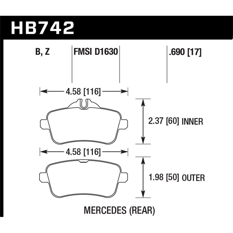 Hawk Performance HPS 5.0 Brake Pads (HB742B.690)
