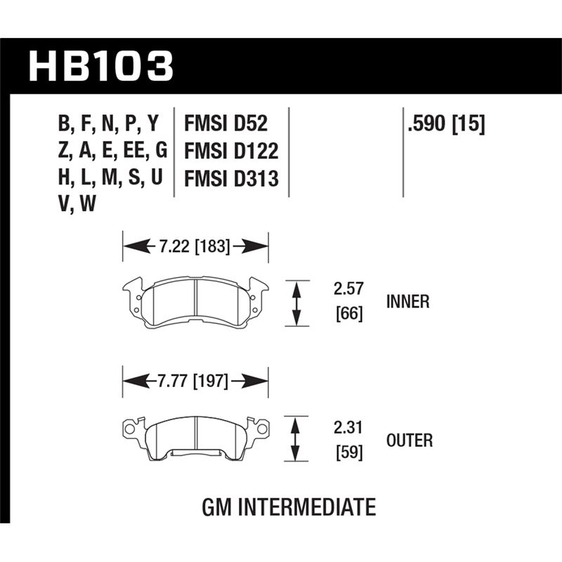 Hawk Performance LTS Brake Pads (HB103Y.590)