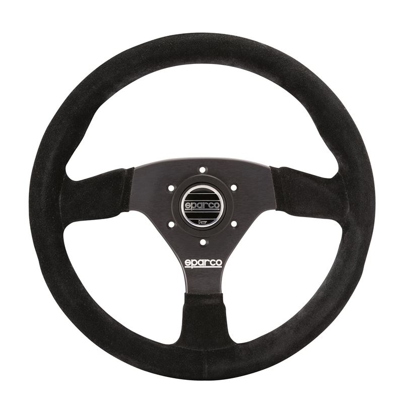 Sparco R383 Racing Steering Wheel, Black Suede (01