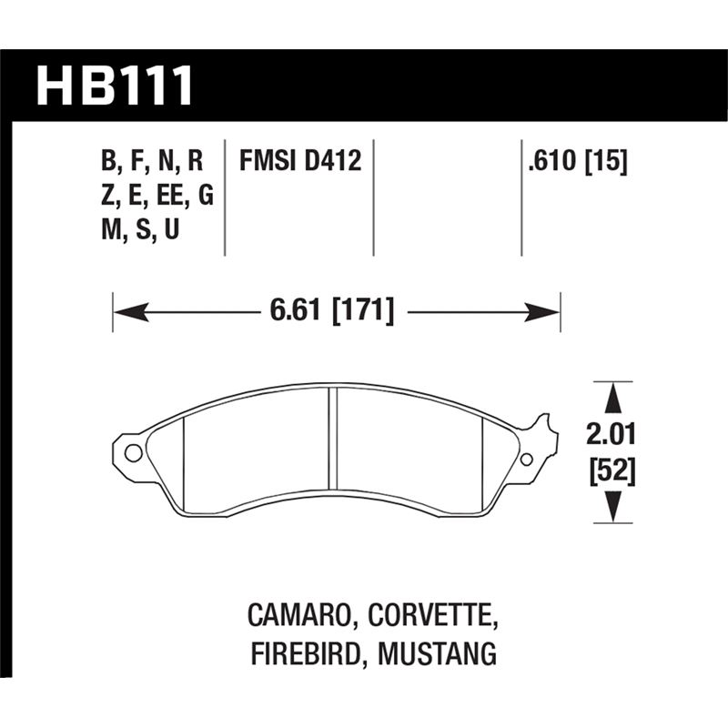 Hawk Performance Blue 9012 Brake Pads (HB111E.610)