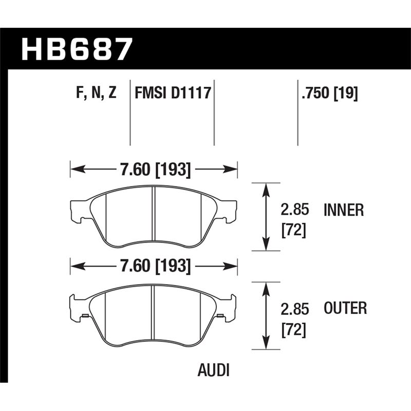 Hawk Performance HP Plus Brake Pads (HB687N.750)