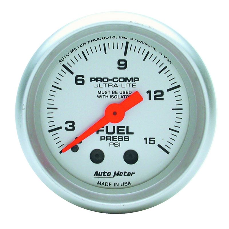 AutoMeter Ultra-Lite 52mm 0-15 PSI Mechanical Fuel