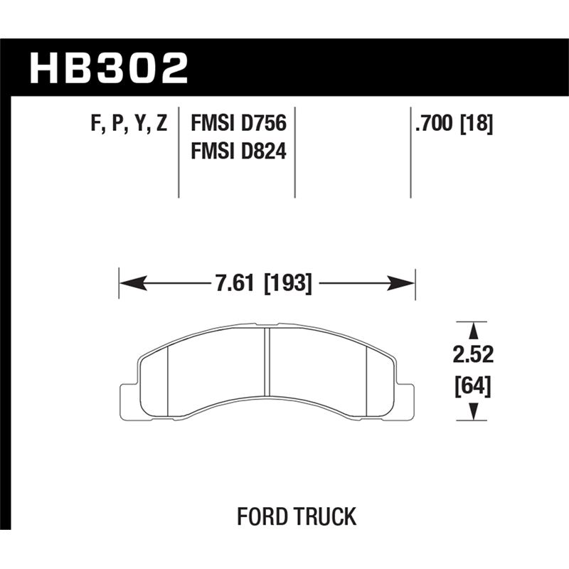 Hawk Performance LTS Brake Pads (HB302Y.700)