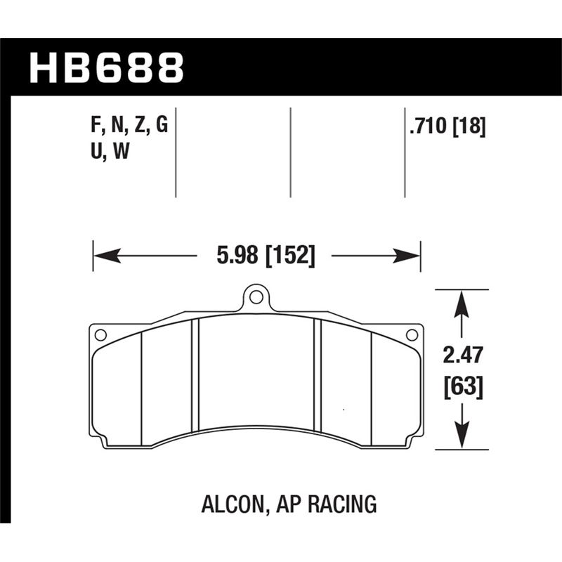 Hawk Performance DTC-60 Disc Brake Pad (HB688G.710