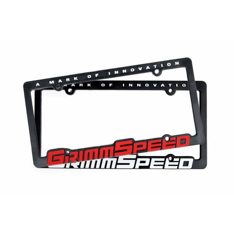 GrimmSpeed LICENSE PLATE FRAMES Red Text (Pair)(11