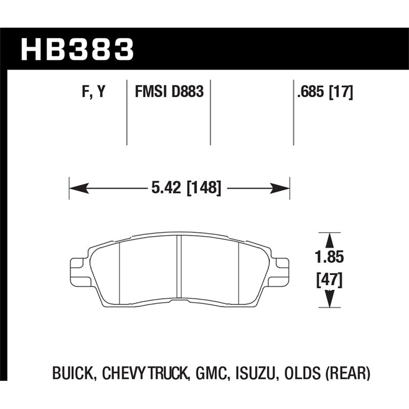 Hawk Performance HPS Brake Pads (HB383F.685)