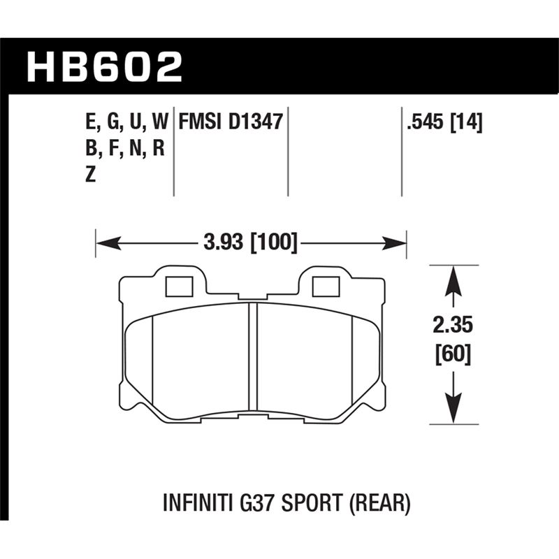 Hawk Performance HP Plus Brake Pads (HB602N.545)