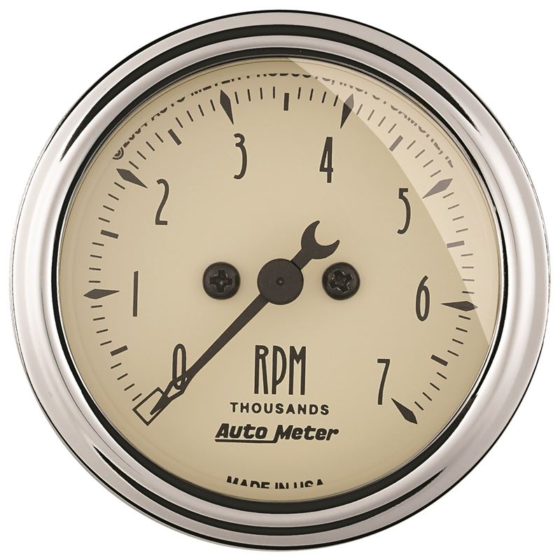 AutoMeter 2-1/16in Antique Beige In-Dash 7K RPM Ta