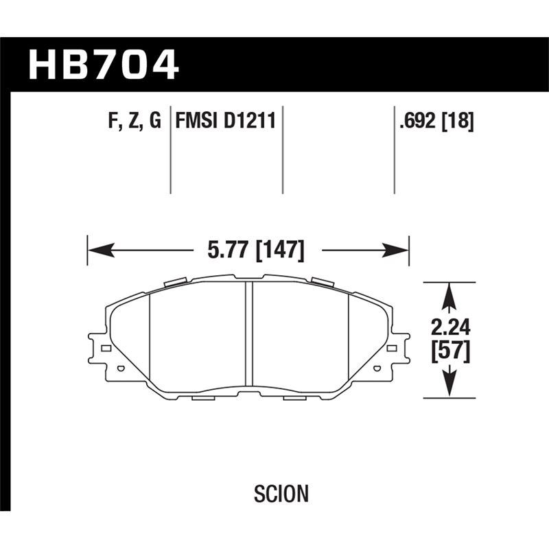 Hawk Performance HPS Brake Pads (HB704F.692)