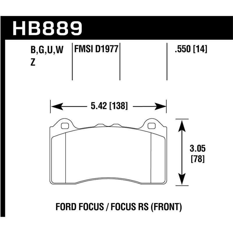 Hawk Performance DTC-60 Brake Pads (HB889G.550)