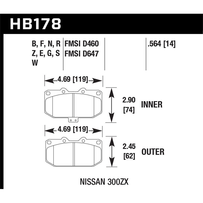 Hawk Performance HPS Brake Pads (HB178F.564)