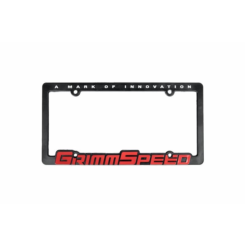 GrimmSpeed LICENSE PLATE FRAMES Red Text (Single)(