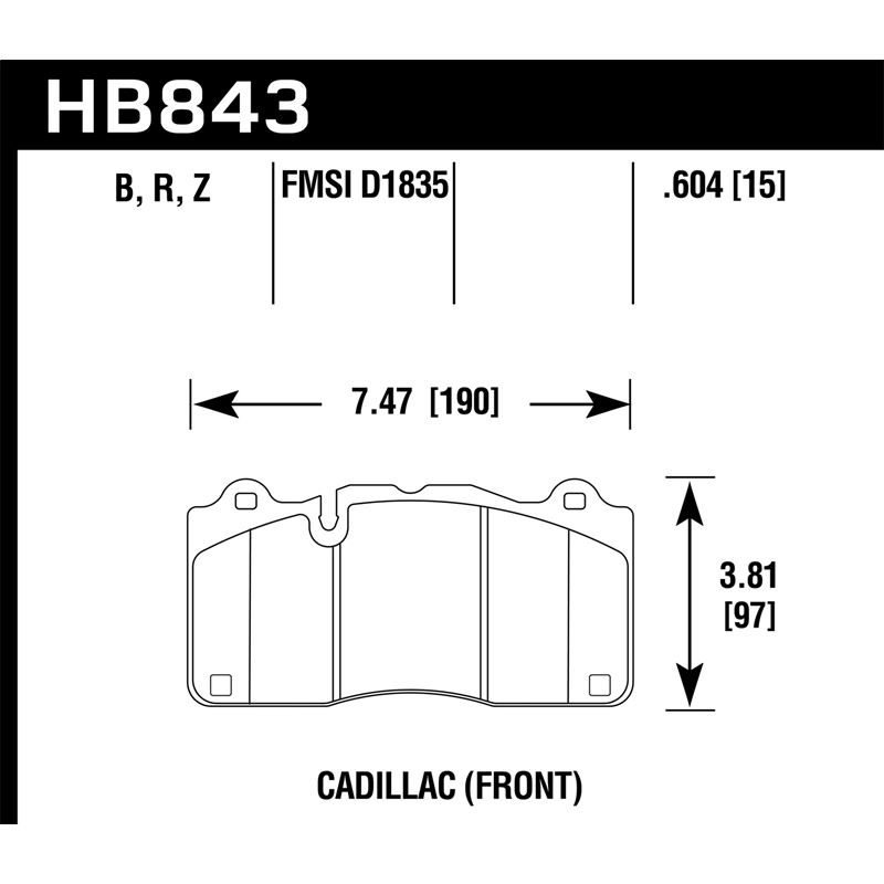 Hawk Performance HPS 5.0 Brake Pads (HB843B.604)